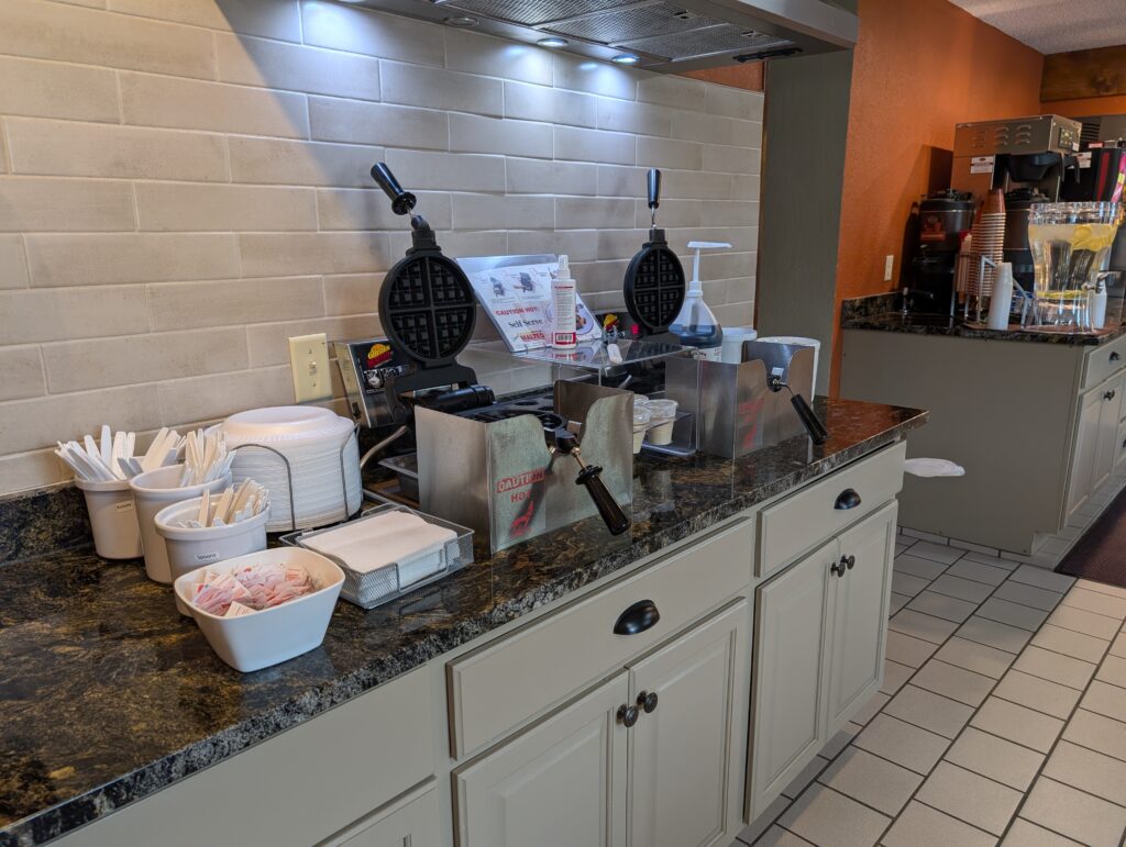 Breakfast waffles at the IM Hotle