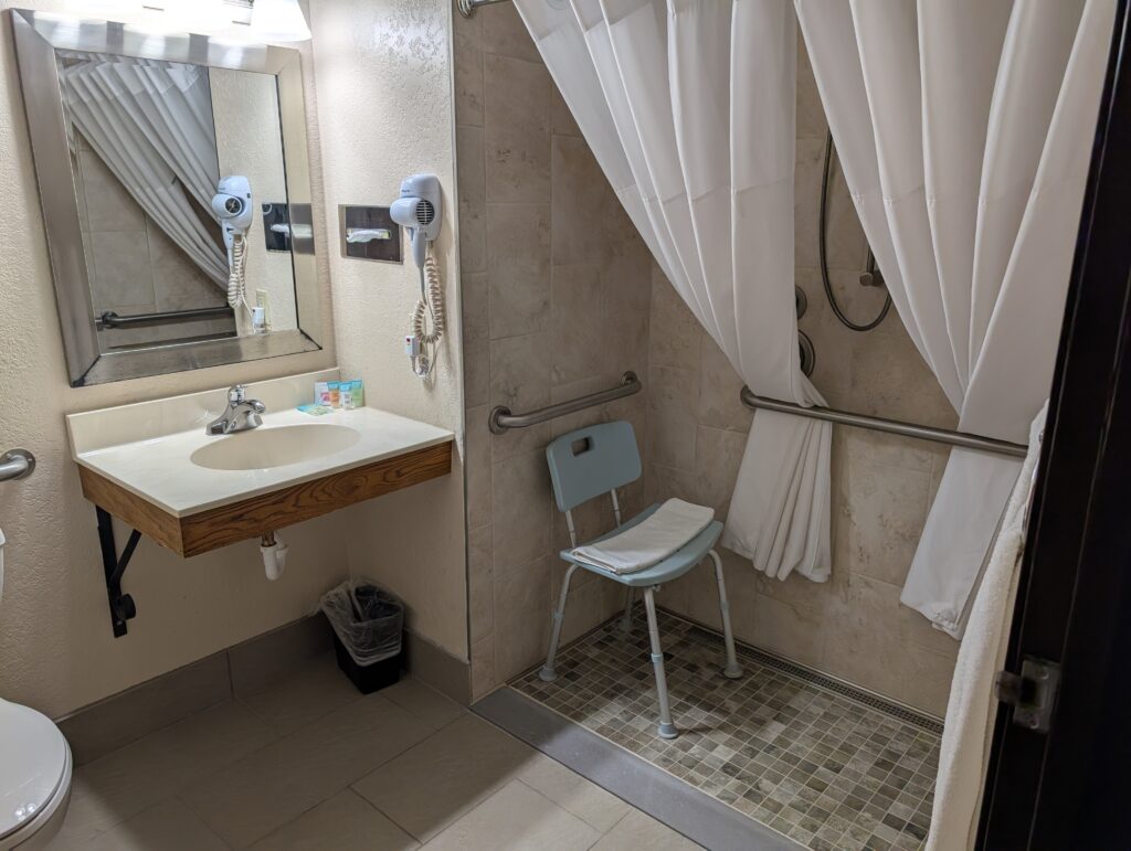 Handicap accessible bathrooms at the IM Hotel